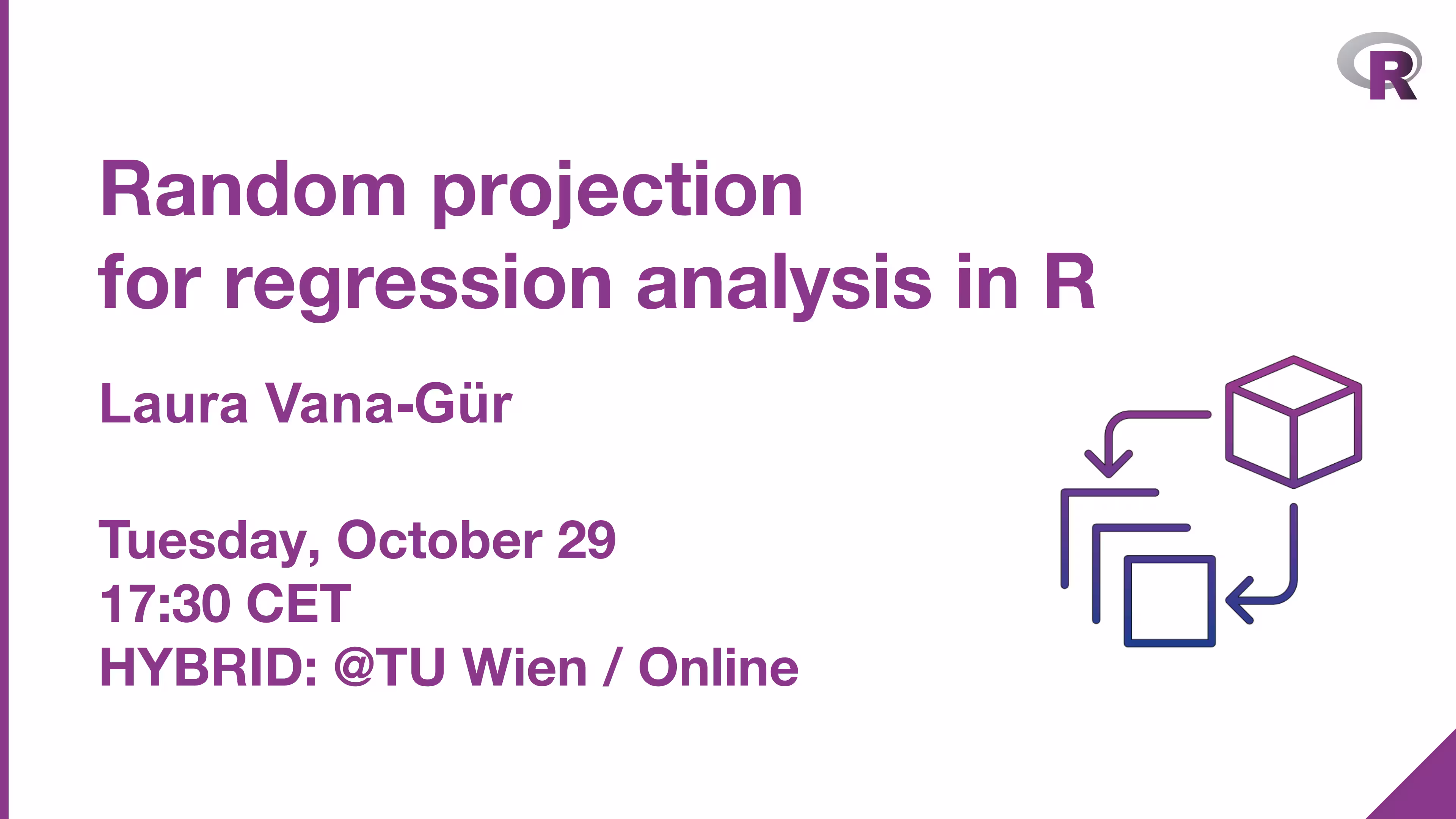Flyer for the R-Ladies Vienna October 2024 event. All information described is available in the main text below.